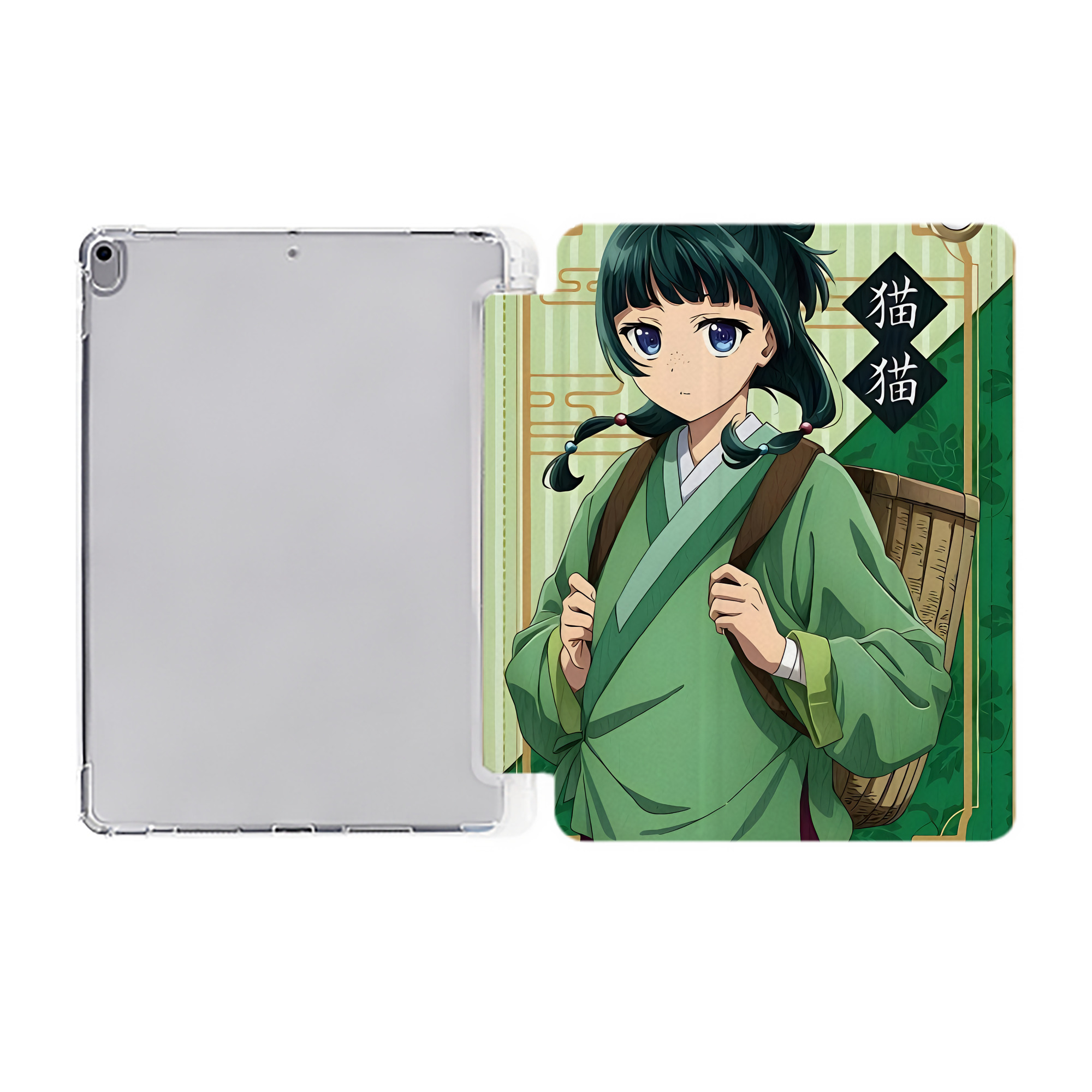 （画像用） 薬屋のひとりごと The Apothecary Diaries IPad ケース ペン収納付き 三つ折りスタンド PUレザー×シリコン 対応機種9.5/10.5/10.9インチ